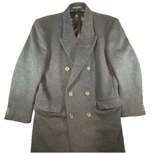 EVAN PICONE Double Breasted Full Length WOOL Blend Men's Coat w/ SATIN Liner